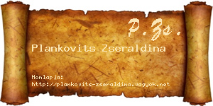 Plankovits Zseraldina névjegykártya